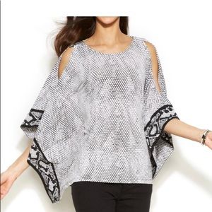Michael Kors printed cold shoulder draped top